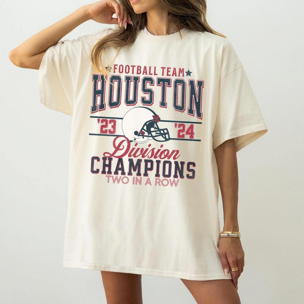 Houston Texan Football Division Champs 2 In A Row Retro Softstyle Tee